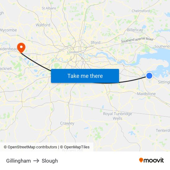 Gillingham to Slough map