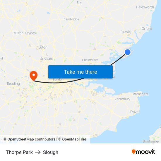 Thorpe Park to Slough map