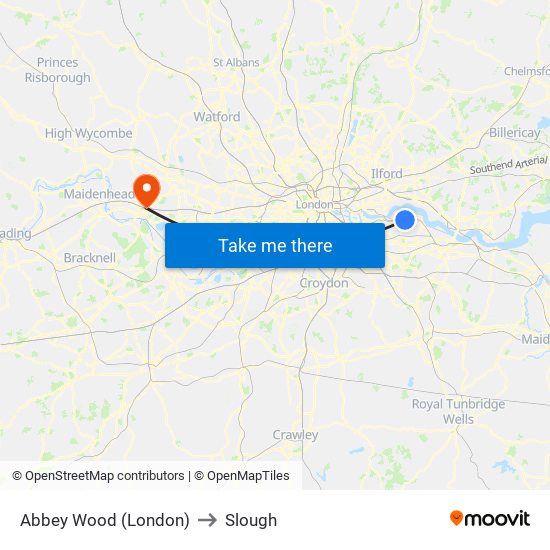 Abbey Wood London to Slough with public transportation