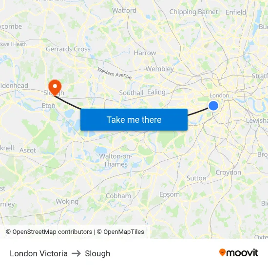 London Victoria to Slough map