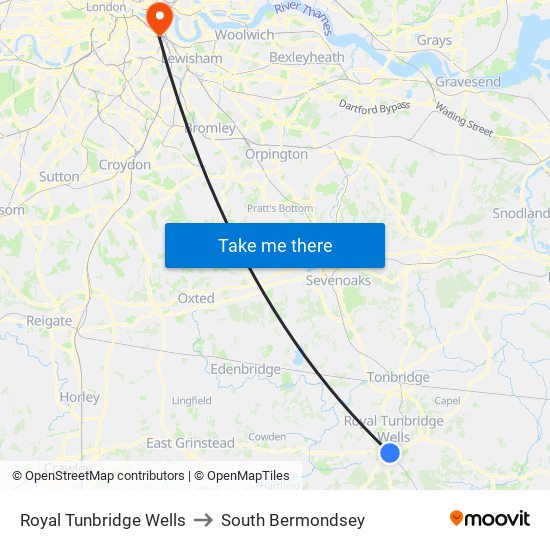 Royal Tunbridge Wells to Royal Tunbridge Wells with public transportation