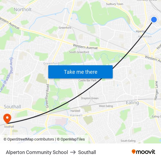 Alperton Community School to Southall map