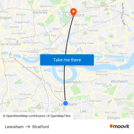 Junction Approach 2 to Stratford map