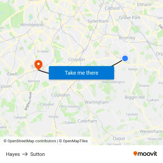 Hayes to Sutton map