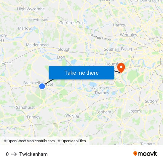 0 to Twickenham map