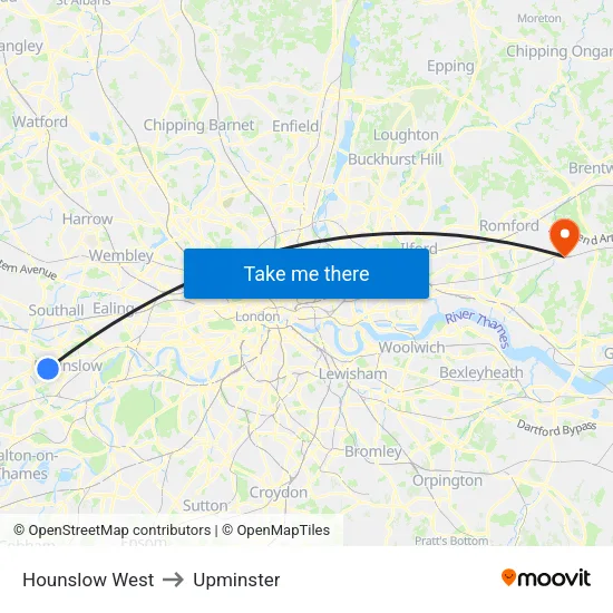 Hounslow West to Upminster map