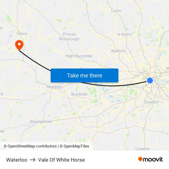 Waterloo to Vale Of White Horse map