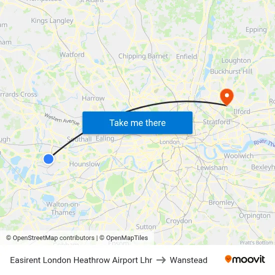 Easirent London Heathrow Airport Lhr to Wanstead map