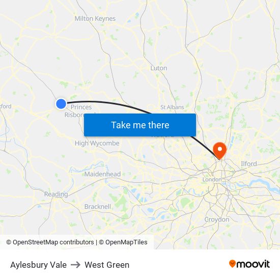 Aylesbury Vale to West Green map