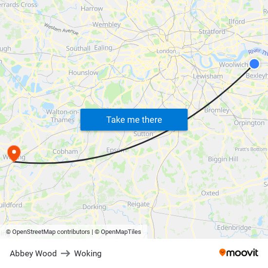 Abbey Wood to Abbey Wood map