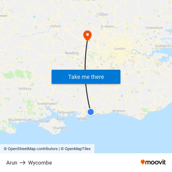 Arun to Wycombe map