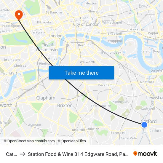 Catford to Station Food & Wine 314 Edgware Road, Paddington, London, W2   1dy map