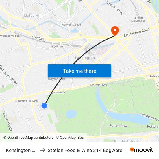 Kensington Palace Gardens to Station Food & Wine 314 Edgware Road, Paddington, London, W2   1dy map
