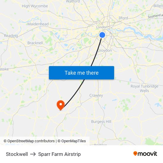 Stockwell to Sparr Farm Airstrip map