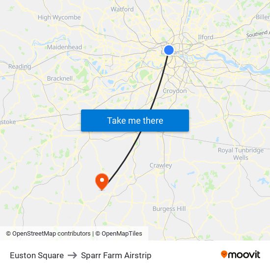 Euston Square to Sparr Farm Airstrip map