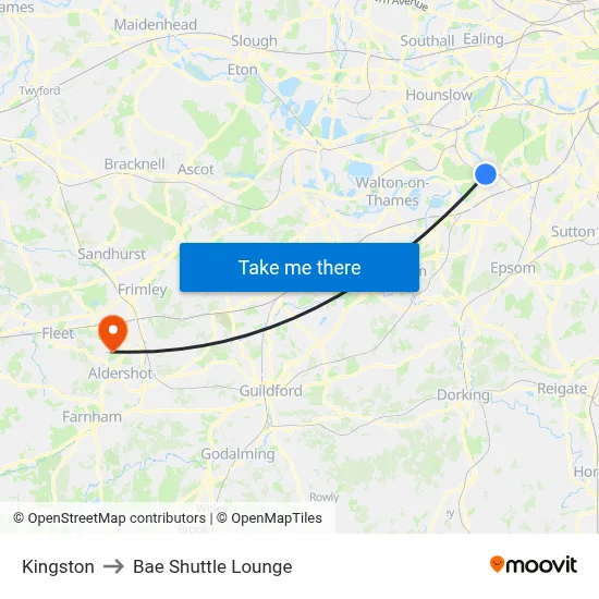Kingston to Bae Shuttle Lounge map