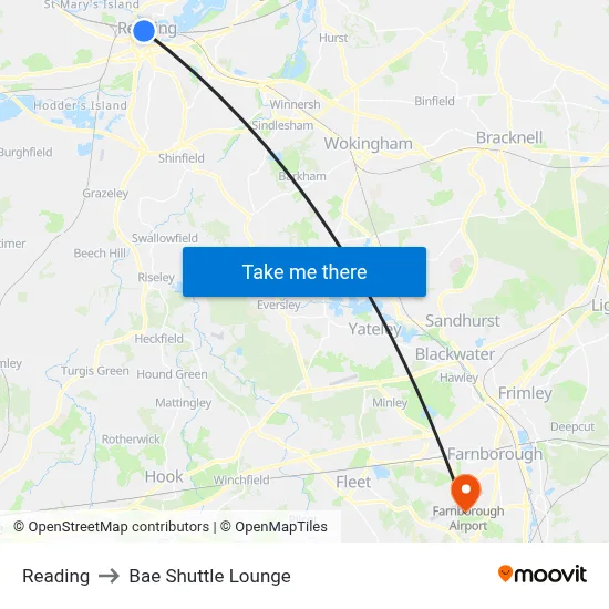 Reading to Bae Shuttle Lounge map