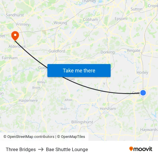 Three Bridges to Bae Shuttle Lounge map