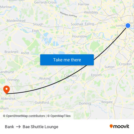 Bank to Bae Shuttle Lounge map