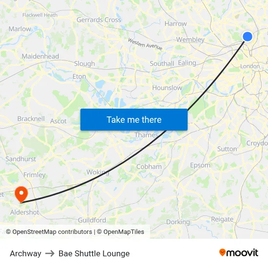 Archway to Bae Shuttle Lounge map