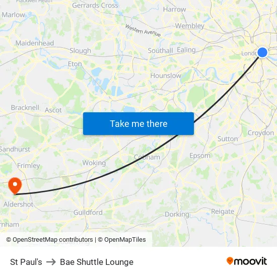 St Paul's to Bae Shuttle Lounge map