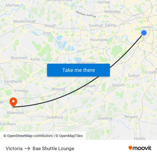 Victoria to Bae Shuttle Lounge map