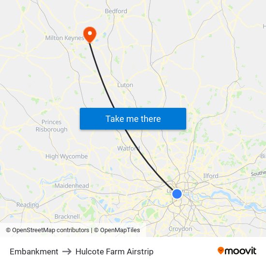 Embankment to Hulcote Farm Airstrip map