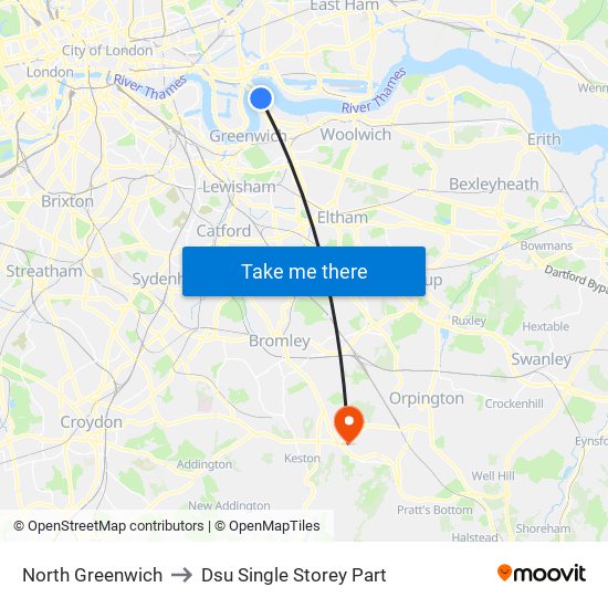 North Greenwich to Dsu Single Storey Part map