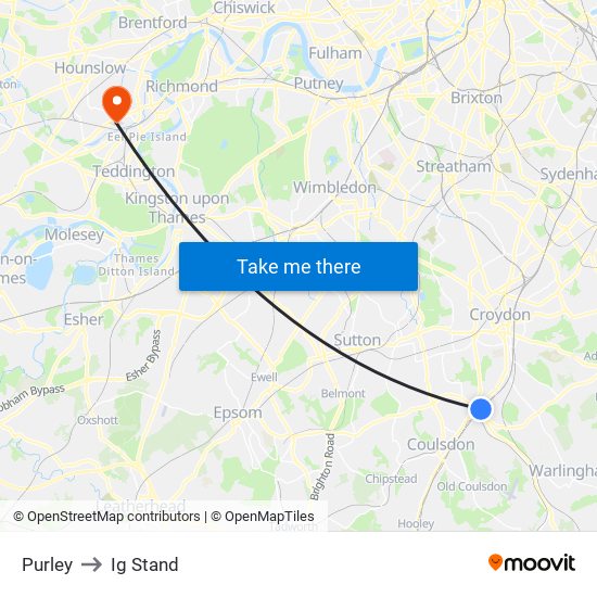 Purley to Ig Stand map