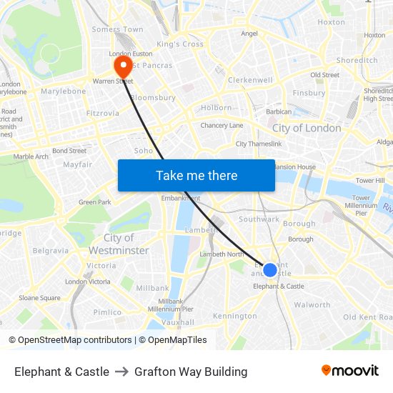 Elephant & Castle to Grafton Way Building map