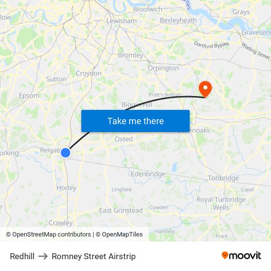 Redhill to Romney Street Airstrip map