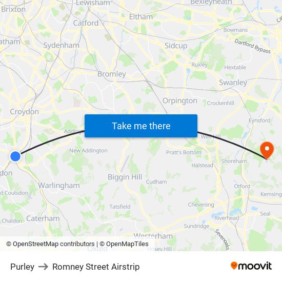 Purley to Romney Street Airstrip map