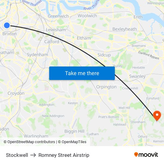 Stockwell to Romney Street Airstrip map