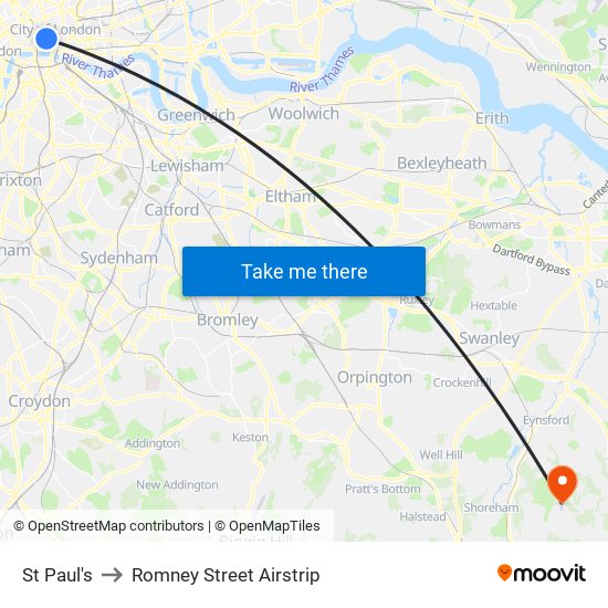 St Paul's to Romney Street Airstrip map