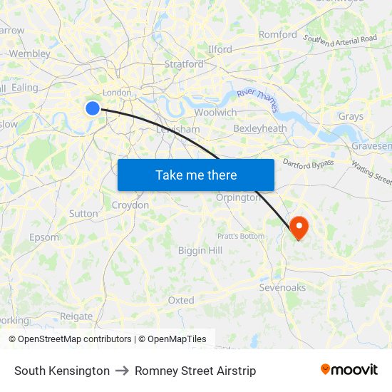 South Kensington to Romney Street Airstrip map