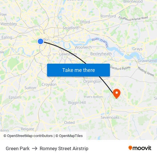 Green Park to Romney Street Airstrip map