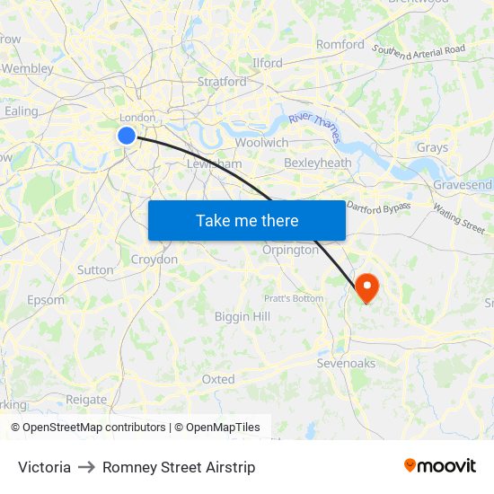 Victoria to Romney Street Airstrip map