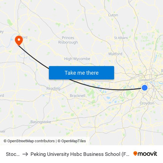 Stockwell to Peking University Hsbc Business School (Foxcombe Hall Uk Campus) map