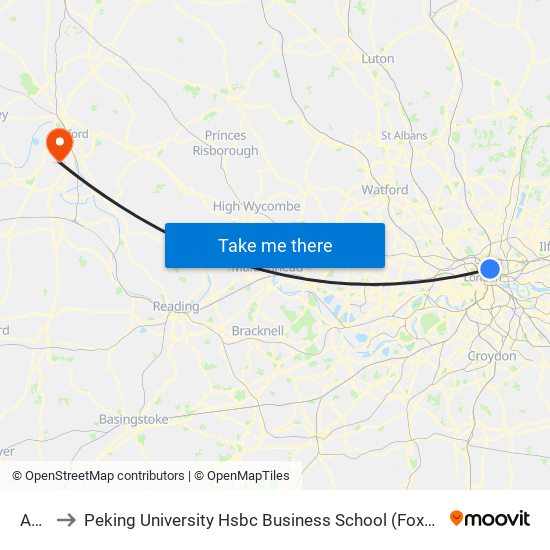 Angel to Peking University Hsbc Business School (Foxcombe Hall Uk Campus) map