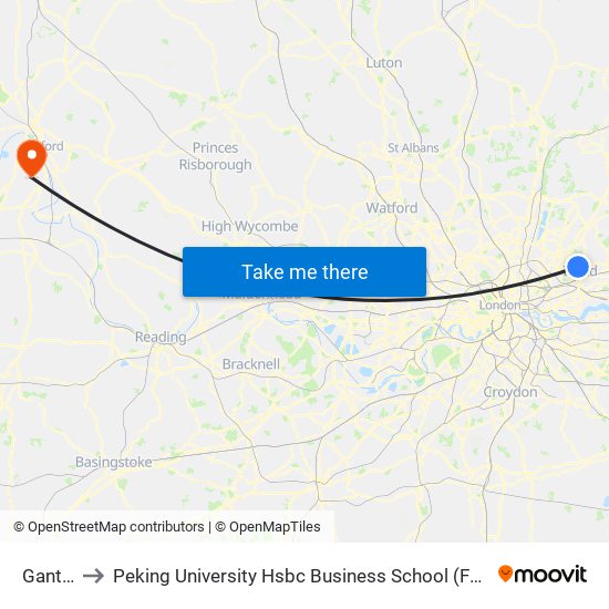 Gants Hill to Peking University Hsbc Business School (Foxcombe Hall Uk Campus) map