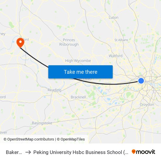 Baker Street to Peking University Hsbc Business School (Foxcombe Hall Uk Campus) map