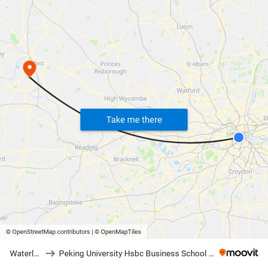 Waterloo East to Peking University Hsbc Business School (Foxcombe Hall Uk Campus) map