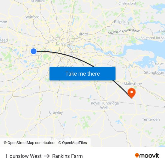 Hounslow West to Rankins Farm map