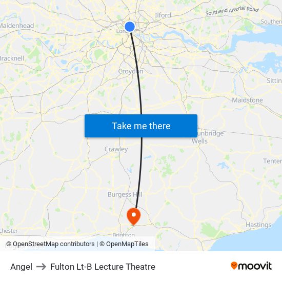 Angel to Fulton Lt-B Lecture Theatre map