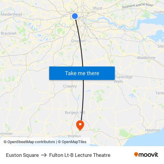 Euston Square to Fulton Lt-B Lecture Theatre map