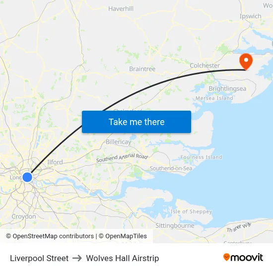 Liverpool Street to Wolves Hall Airstrip map