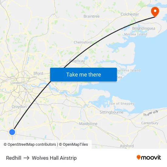 Redhill to Wolves Hall Airstrip map