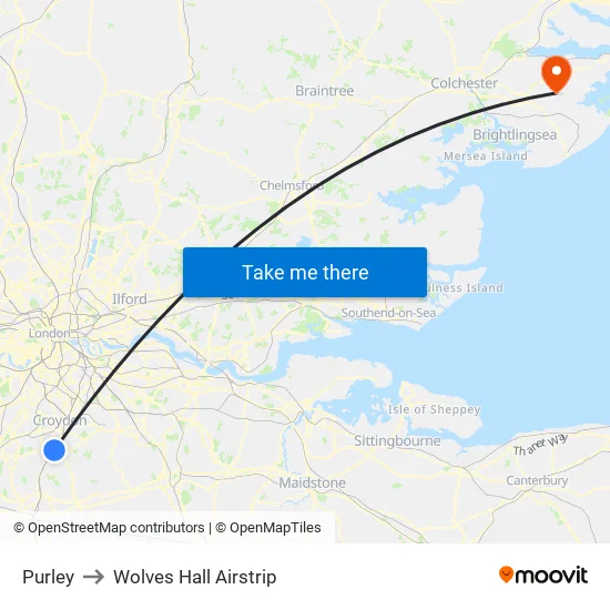 Purley to Wolves Hall Airstrip map