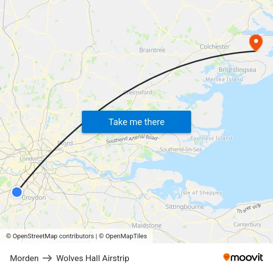 Morden to Wolves Hall Airstrip map