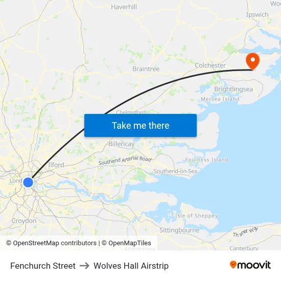 Fenchurch Street to Wolves Hall Airstrip map